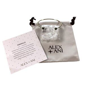 ALEX + ANI Gold Emerald Flex Cuff Bracelet NEW